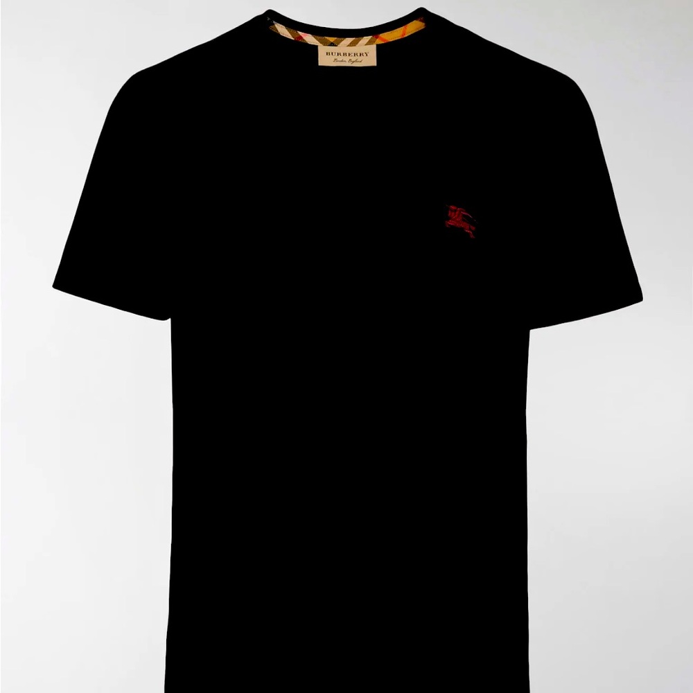 Black Burberry Equestrian Knight T shirt, size M, Men’s